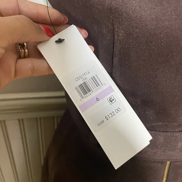 Brand New Calvin Klein Women's Slvless Chocolate Suede Aline Dress - Picture 13 of 15